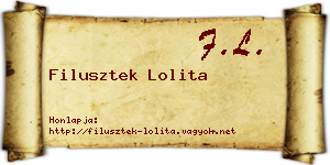 Filusztek Lolita névjegykártya