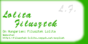 lolita filusztek business card